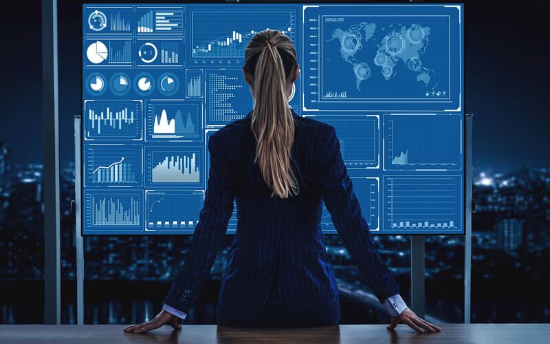 Analyst monitoring privacy risks and compliance on a security dashboard