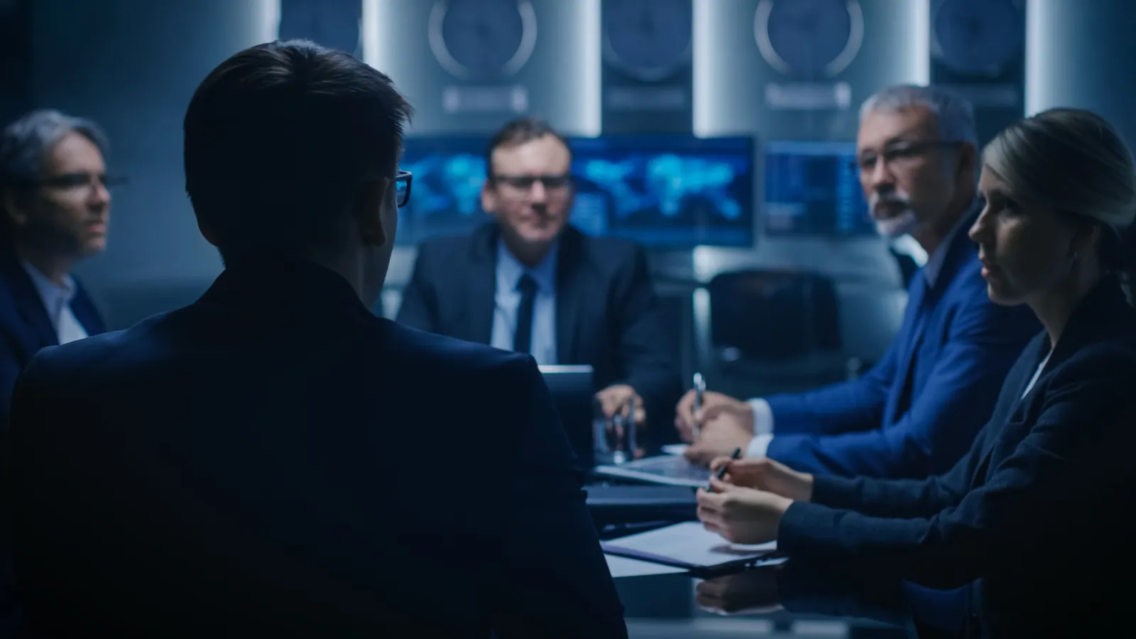A security consultant advising executives
