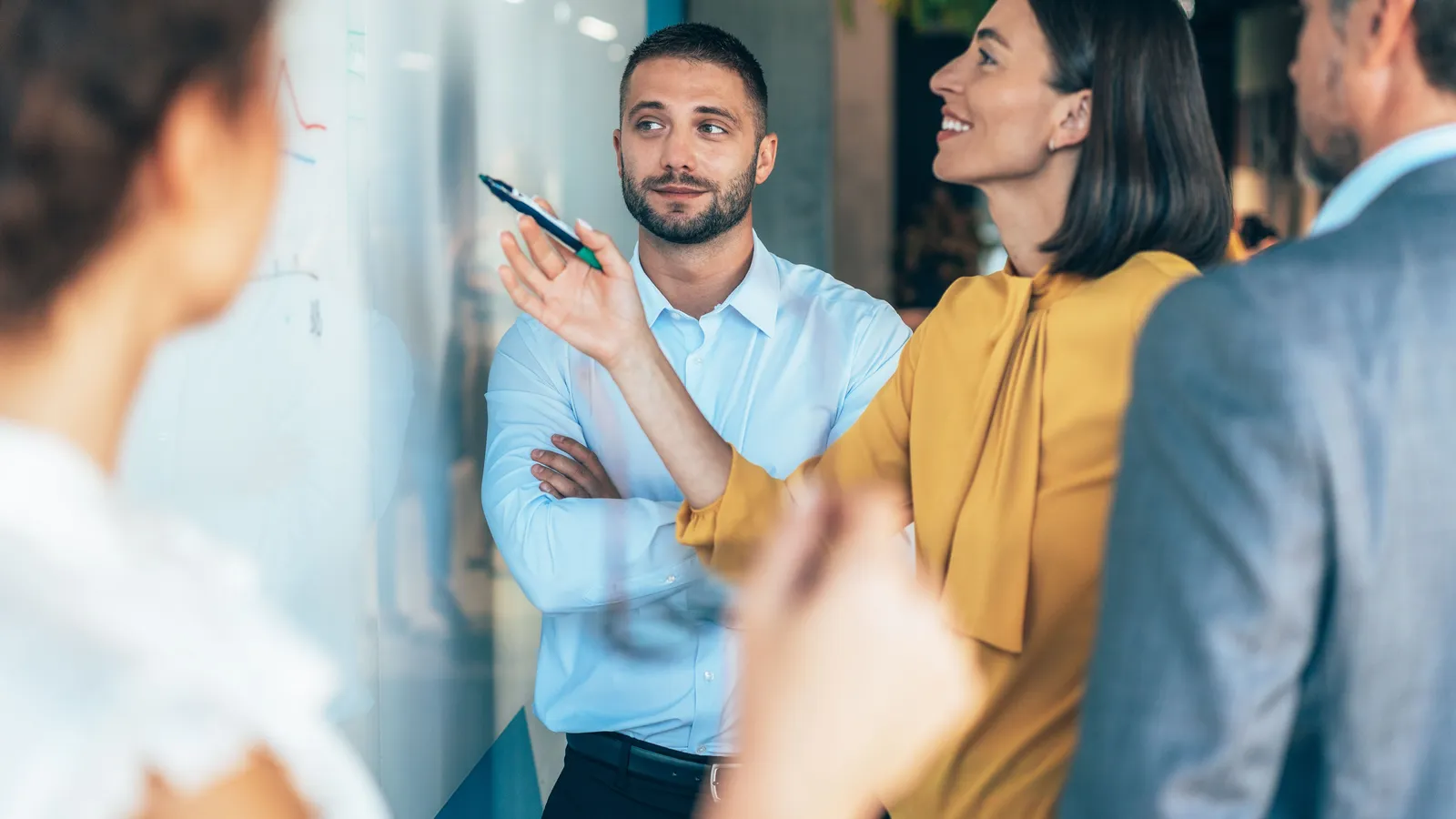 Business professionals at a strategy planning meeting