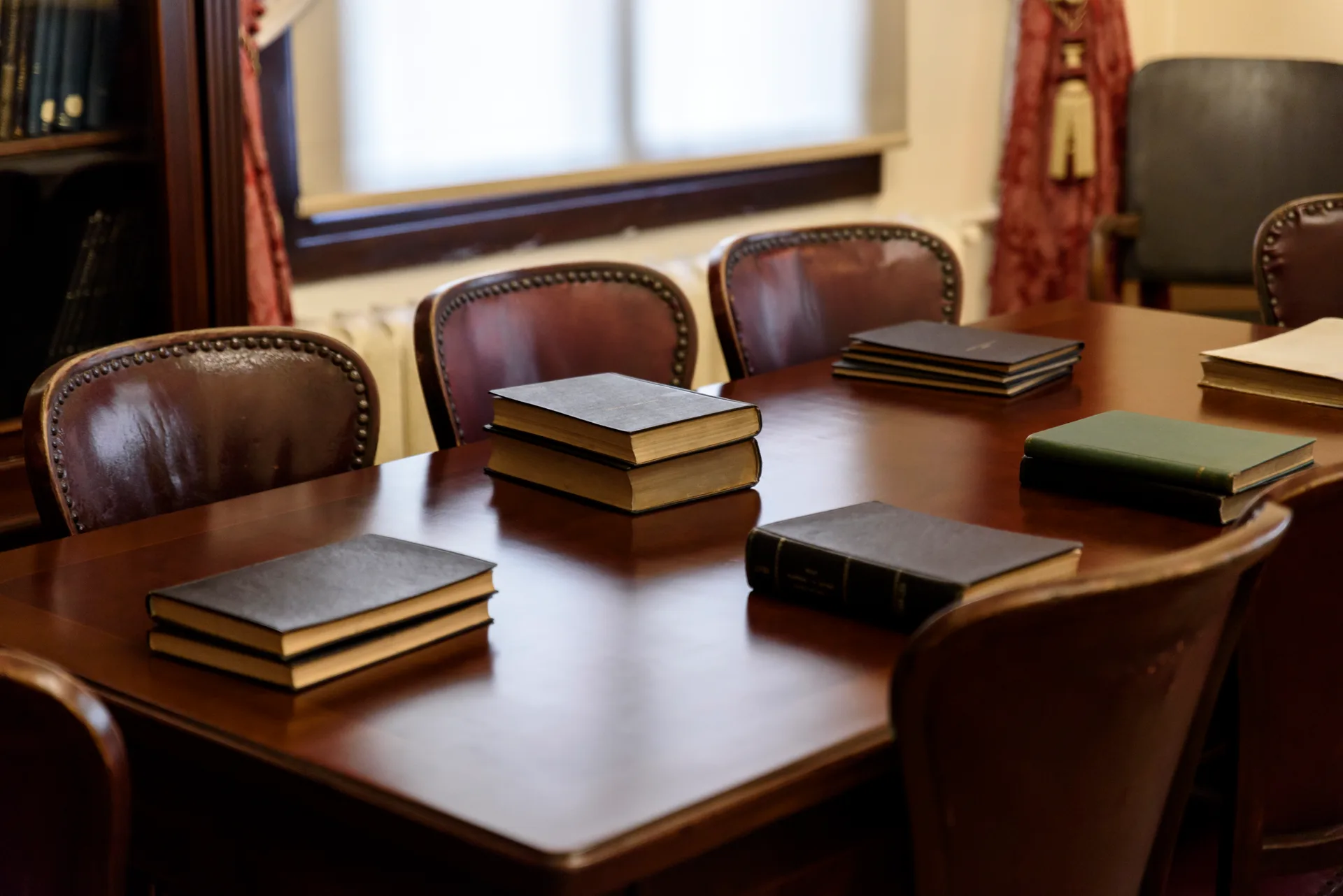 Vintage books on table