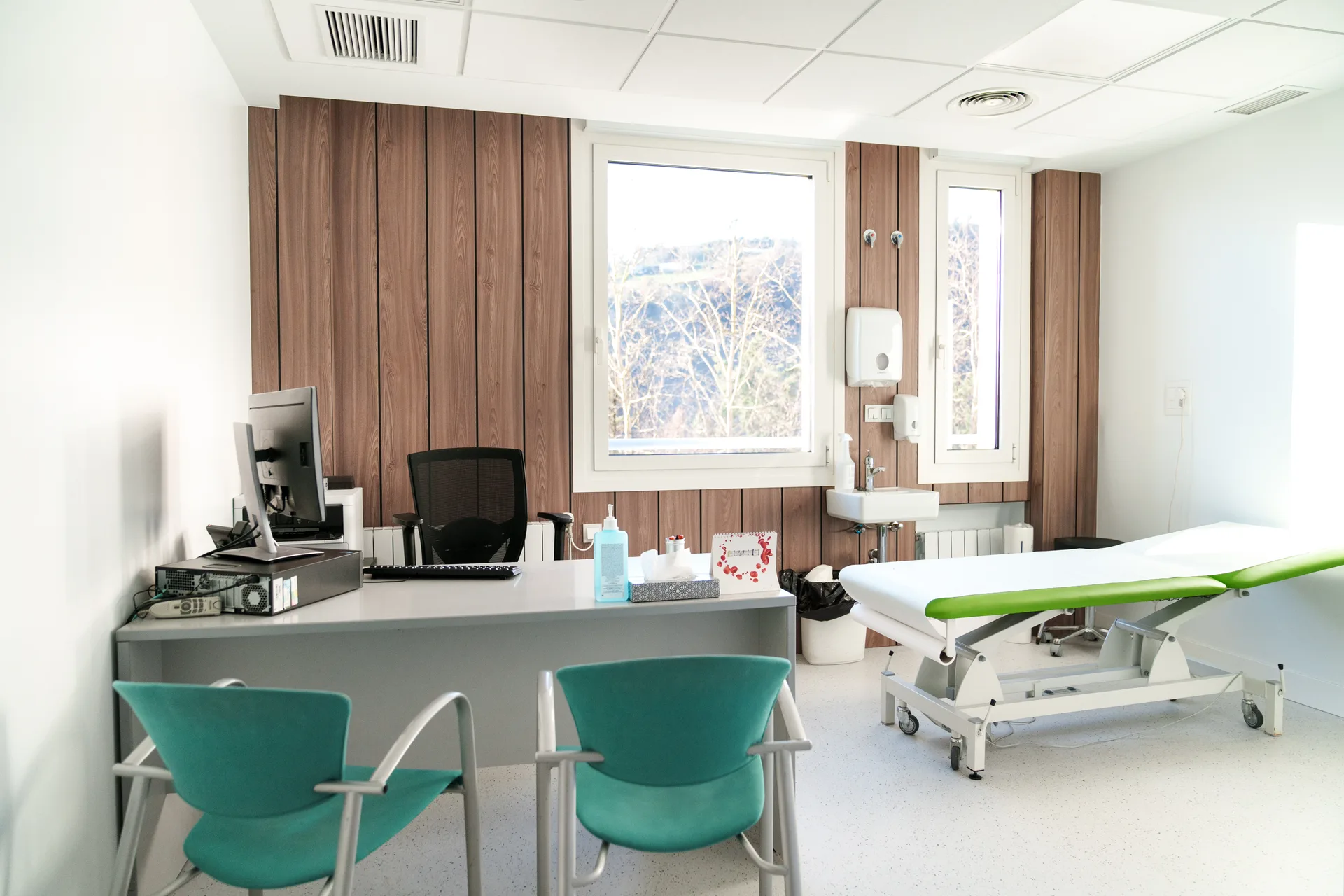 Modern Medical Examination Room with Nature View