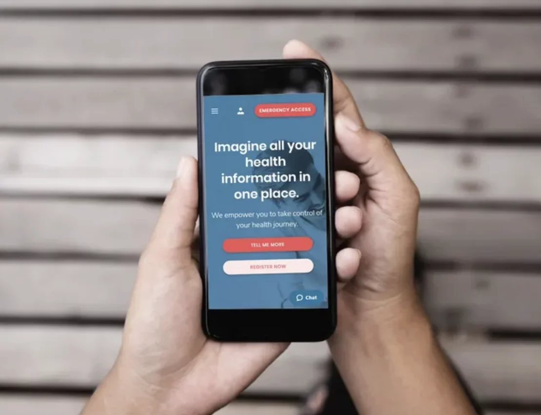The VITALL health app shown on a smartphone